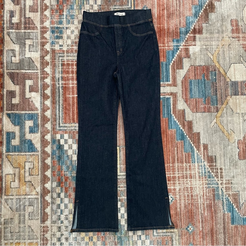 Madewell Pull On Skinny Flare High Rise Stretch Dark Wash Jeans Size 28